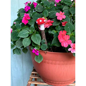 Knit MUSHROOMS Plant Stakes - Mushrooms For Potted Plants - Handmade Pencils